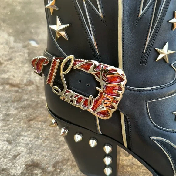 Christian Louboutin Cowboy Western Boots 40 Horseshoe Embellished 9 10 - Picture 16 of 16